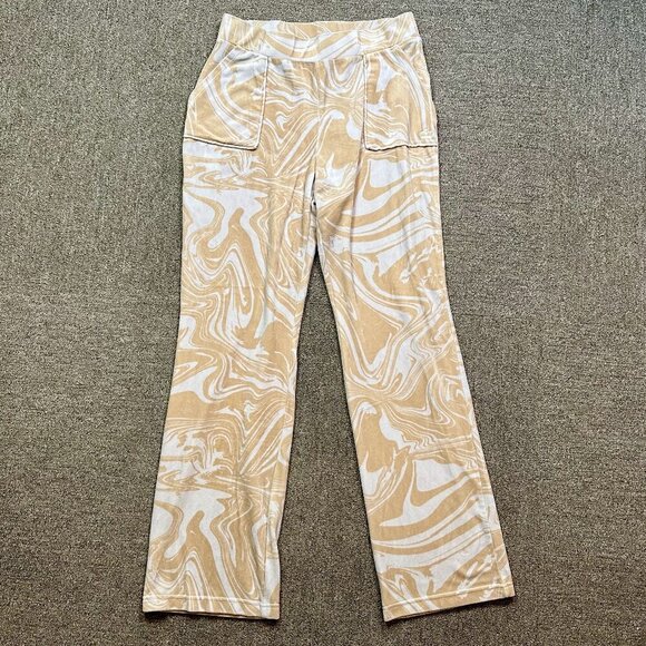 Juicy Couture Tan & White Swirl Velour Sweatpants in Womens Medium - Picture 1 of 5